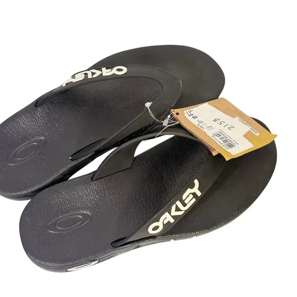 Oakley B1B Flip Flops Black Men's US 8 Sandals NWT